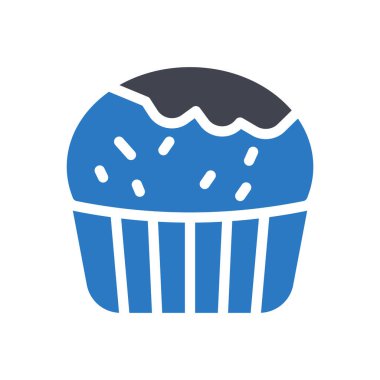 Şeffaf bir arkaplan üzerinde cupcake vektör illüstrasyonu. Konsept ve grafik tasarımı için mükemmel kalite semboller..