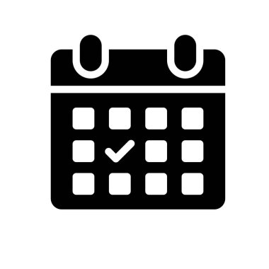 Şeffaf bir arkaplan üzerinde takvim vektör illüstrasyonu. Konsept ve grafik tasarım için mükemmel kalite sembolleri.. 