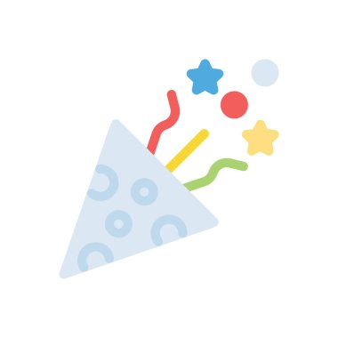 Şeffaf bir arkaplan üzerinde konfeti vektör illüstrasyonu. Konsept ve grafik tasarım için premium kalite simgeleri.. 