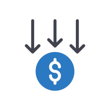 Saydam bir arkaplanda dolar vektör illüstrasyonu. Konsept ve grafik tasarım simgeleri için kaliteli semboller..