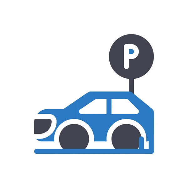 Parking Vector Illustration Transparent Background Premium Quality Symbols Glyphs Icon — Wektor stockowy
