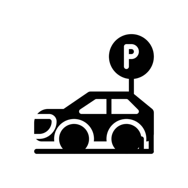 透明背景下的停车矢量图解 高级质量符号 概念和图形设计用的Glyphs图标 — 图库矢量图片