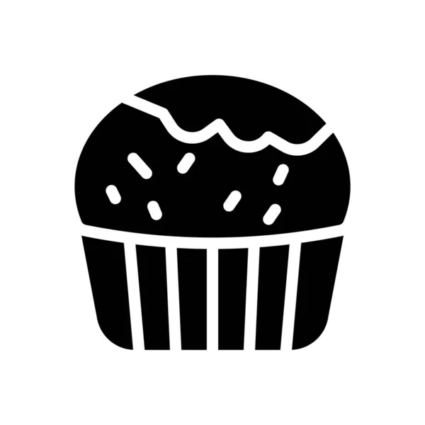Cupcake Vector Ilustración Sobre Fondo Transparente Símbolos Calidad Premium Glifos — Vector de stock