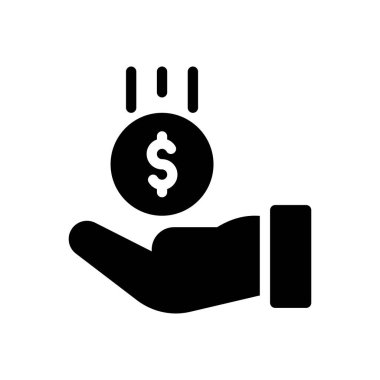 Saydam bir arkaplanda dolar vektör illüstrasyonu. Konsept ve grafik tasarım simgeleri için kaliteli semboller..