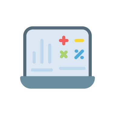 Şeffaf bir arkaplanda dizüstü bilgisayar vektör çizimi. Konsept ve grafik tasarımı için birinci sınıf kalite simgeler..