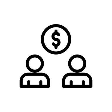 Saydam bir arkaplanda dolar vektör illüstrasyonu. Premium kalite semboller. Konsept ve grafik tasarım için ince çizgi simgesi..