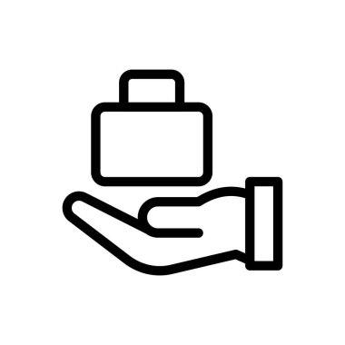 Şeffaf bir arkaplan üzerinde portföy vektör çizimi. Konsept ve grafik tasarım için ince çizgi simgesi..