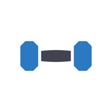 Şeffaf bir arkaplan üzerinde dambıl vektör çizimi. Konsept ve grafik tasarımı için mükemmel kalite semboller..