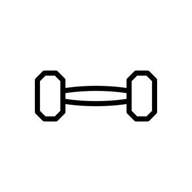 Şeffaf bir arkaplan üzerinde dambıl vektör çizimi. Konsept ve grafik tasarımı için ince çizgi simgesi..