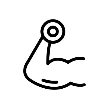 Şeffaf bir arkaplan üzerinde dambıl vektör çizimi. Konsept ve grafik tasarımı için ince çizgi simgesi..