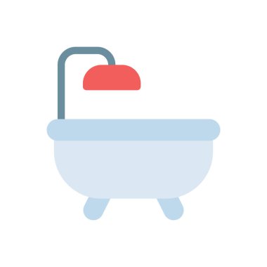 Saydam bir arkaplan üzerindeki banyo vektör çizimi. Konsept ve grafik tasarım için birinci sınıf kalite simgeler..