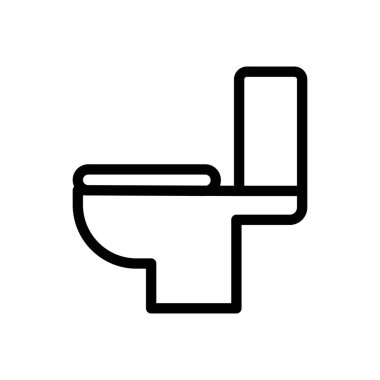 Şeffaf bir arkaplanda klozet vektör çizimi. Konsept ve grafik tasarım için ince çizgi simgesi..