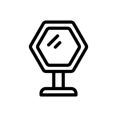 Şeffaf bir arkaplanda ayna vektör çizimi. Premium kalite semboller. Konsept ve grafik tasarım için ince çizgi simgesi. 