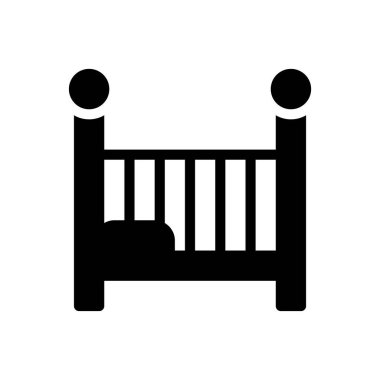 Şeffaf bir arkaplan üzerinde bebek yatağı vektör çizimi. Konsept ve grafik tasarım simgeleri için kaliteli semboller.. 