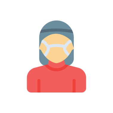 Şeffaf bir arkaplan üzerinde yüz maskesi çizimi. Konsept ve grafik tasarımı için birinci sınıf kalite simgeler..