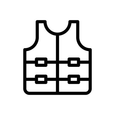 Şeffaf bir arkaplan üzerinde can yelekli vektör çizimi. Konsept ve grafik tasarım için ince çizgi simgesi..