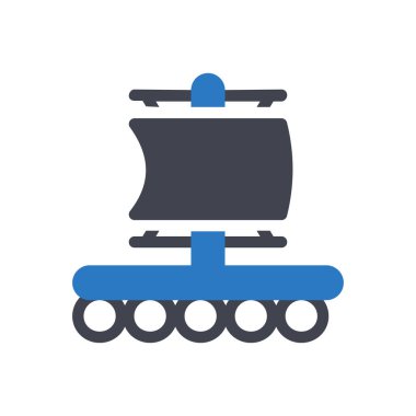 Saydam bir arkaplanda tekne vektör çizimi. Konsept ve grafik tasarım simgeleri için kaliteli semboller.. 