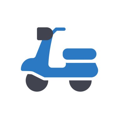 Saydam bir arkaplan üzerinde scooter vektör çizimi. Konsept ve grafik tasarım simgeleri için kaliteli semboller.. 