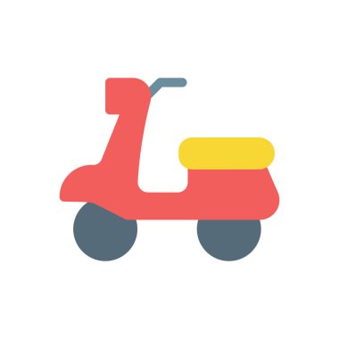 Saydam bir arkaplan üzerinde scooter vektör çizimi. Konsept ve grafik tasarım için premium kalite simgeleri..
