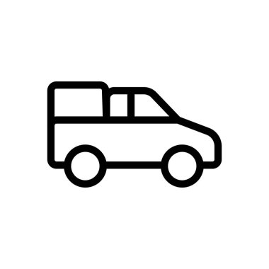 Şeffaf bir arkaplan üzerinde jip vektör çizimi. Premium kalite semboller. Konsept ve grafik tasarım için ince çizgi simgesi.