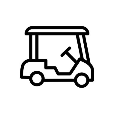 Şeffaf bir arkaplan üzerinde golf vektörü çizimi. Konsept ve grafik tasarımı için ince çizgi simgesi.. 