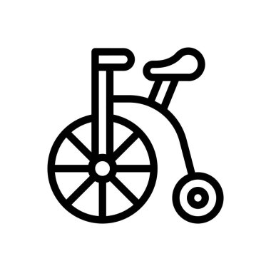 Şeffaf bir arkaplanda tek tekerlekli bisiklet vektör çizimi. Premium kalite semboller. Konsept ve grafik tasarım için ince çizgi simgesi.