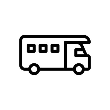 Şeffaf bir arkaplan üzerinde van vektör çizimi. Konsept ve grafik tasarımı için ince çizgi simgesi..