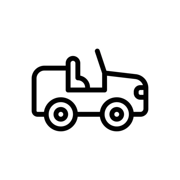 Jeep Vektor Illustration Auf Transparentem Hintergrund Symbole Premium Qualität Thin — Stockvektor