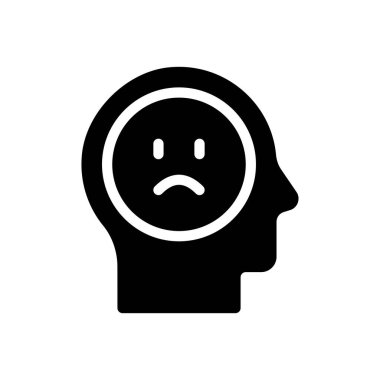 Şeffaf bir arkaplan üzerinde hüzünlü vektör çizimi. Konsept ve grafik tasarımı için kaliteli semboller..