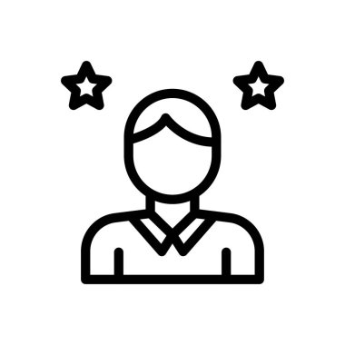 Şeffaf bir arkaplan üzerinde yıldız vektör çizimi. Premium kalite semboller. Konsept ve grafik tasarım için ince çizgi simgesi. 