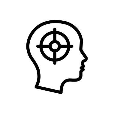 Şeffaf bir arkaplanda hedef vektör çizimi. Konsept ve grafik tasarım için ince çizgi simgesi..