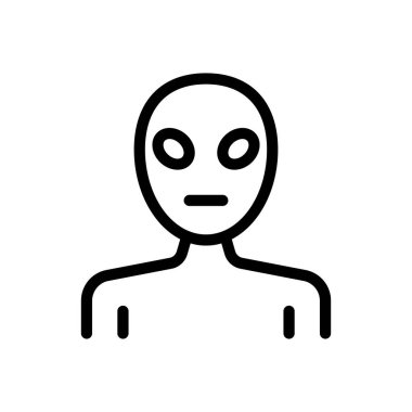 Saydam bir arkaplanda uzaylı vektör çizimi. Premium kalite semboller. Konsept ve grafik tasarım için ince çizgi simgesi..