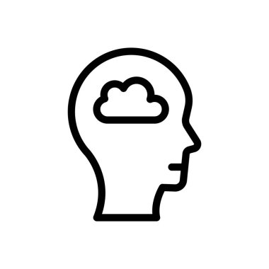 Şeffaf bir arkaplanda bulut vektör çizimi. Konsept ve grafik tasarımı için ince çizgi simgesi.. 