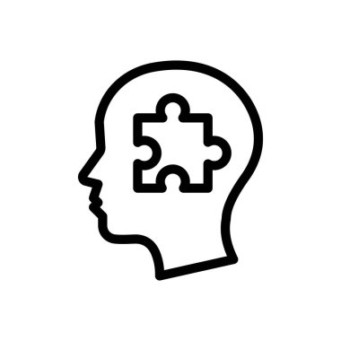 Şeffaf bir arkaplanda bulmaca vektör çizimi. Konsept ve grafik tasarımı için ince çizgi simgesi..