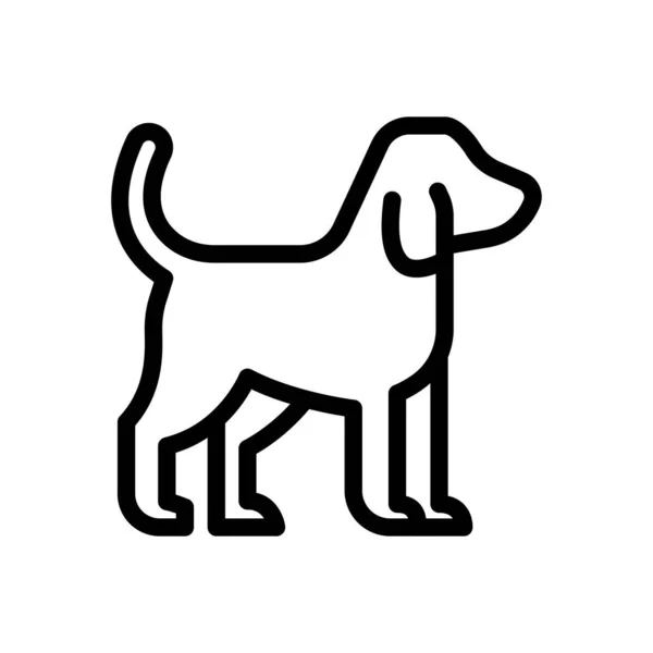 透明感のある背景に犬ベクトルイラスト プレミアム品質記号コンセプトとグラフィックデザインのための細い線のアイコン — ストックベクタ
