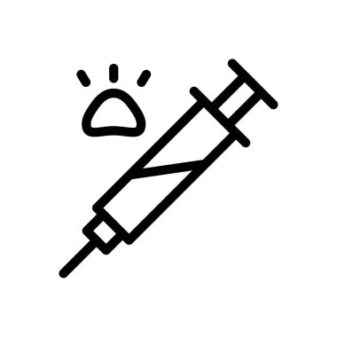 Şeffaf bir arkaplanda enjeksiyon vektör çizimi. Premium kalite sembolleri. Konsept ve grafik tasarım için ince çizgi simgesi.