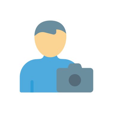 Saydam bir arkaplan üzerinde fotoğrafçı vektör illüstrasyonu. Konsept ve grafik tasarımı için birinci sınıf kalite simgeler..