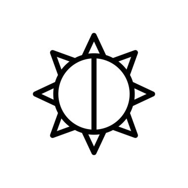 Şeffaf bir arkaplanda parlaklık vektör çizimi. Konsept ve grafik tasarımı için ince çizgi simgesi.. 