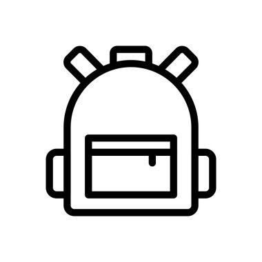 Şeffaf bir arkaplan üzerinde bagpack vektör çizimi. Premium kalite semboller. Konsept ve grafik tasarım için ince çizgi simgesi.