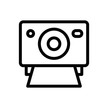 Şeffaf bir arkaplanda fotoğraf vektörü illüstrasyonu. Konsept ve grafik tasarım için ince çizgi simgesi..