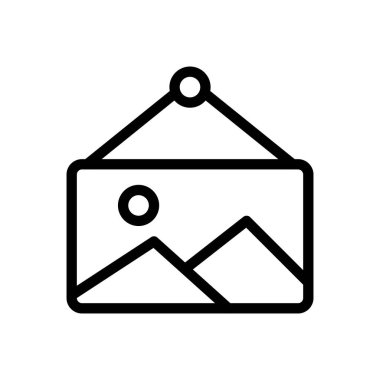 Şeffaf bir arkaplanda fotoğraf vektörü illüstrasyonu. Konsept ve grafik tasarım için ince çizgi simgesi..