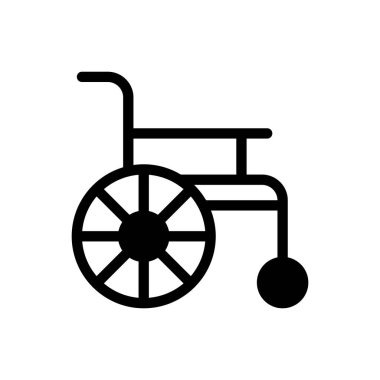 Saydam bir arkaplan üzerinde tekerlekli sandalye vektör çizimi. Konsept ve grafik tasarım simgeleri için kaliteli semboller.. 