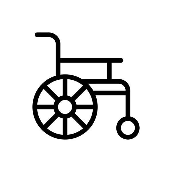 透明背景下的轮椅矢量图解 优质符号 概念和平面设计的细线图标 — 图库矢量图片