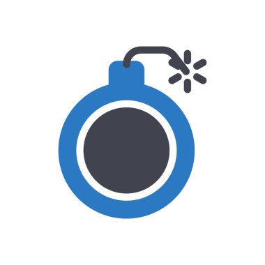 Şeffaf bir arkaplanda bomba vektör çizimi. Konsept ve grafik tasarım simgeleri için kaliteli semboller..