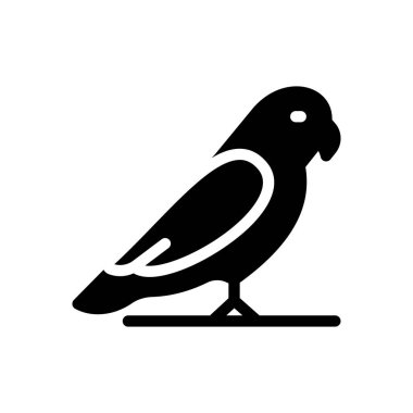 Saydam bir arkaplan üzerinde papağan vektör illüstrasyonu. Konsept ve grafik tasarımı için mükemmel kalite semboller.. 