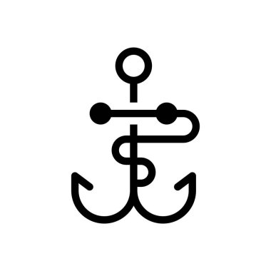 Şeffaf bir arkaplan üzerindeki anchor vektör çizimi. Konsept ve grafik tasarımı için mükemmel kalite sembolleri..