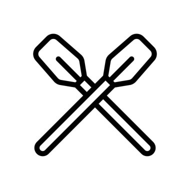 Saydam bir arkaplan üzerinde kürek vektör illüstrasyonu.Premium kalite simgeleri. Konsept ve grafik tasarım için ince çizgi simgesi.