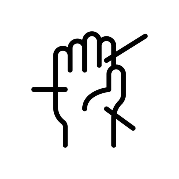 Hand Vector Illustration Transparent Background Premium Quality Symbols Thin Line — Vetor de Stock