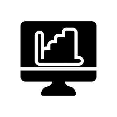 Şeffaf bir arkaplan üzerinde bar grafik vektör illüstrasyonu. Konsept ve grafik tasarımı için kaliteli semboller..