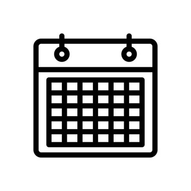 Şeffaf bir arkaplanda takvim vektör illüstrasyonu. Konsept ve grafik tasarımı için ince çizgi simgesi.. 